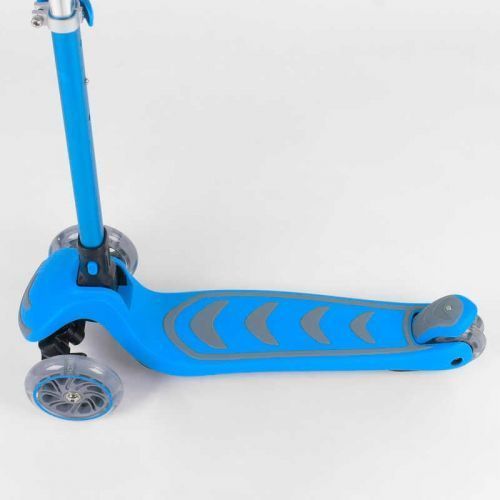 Самокат триколісний 38603 (4) Best Scooter, БЛАКИТНИЙ, складне алюмінієве кермо, 4 колеса PU зі світлом, d = 12 см 269328 фото