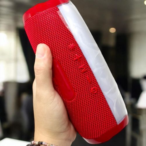 Колонка bluetooth, від акумулятора, підсвічування, type-C, TF-картка, usb-слот, AUX-роз&rsquo;єм (червона) 247593 фото