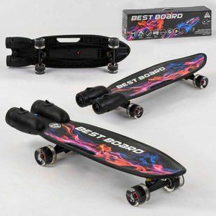 Скейтборд "Best Board" з музикою і димом, USB зарядка, акумуляторні батареї, колеса PU зі світлом 60х4 мм 268666 фото