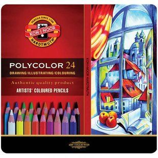 Олівці кольор. художні POLYCOLOR, 24 кол., мет.уп. 270953 фото