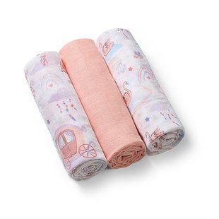 Пелюшки муслинові бавовняні (70х70 см) 3 шт. (Рожевий) /"Babyono" УТ000006860 фото