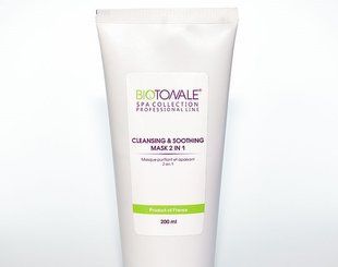 Очищувальна та заспокійлива маска 2 в 1 із зеленою глиною Biotonale 200 ml туба ВТ0038 фото