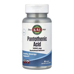 Pantothenic Acid Sustained Release 1000mg - 50 tabs 32243 фото