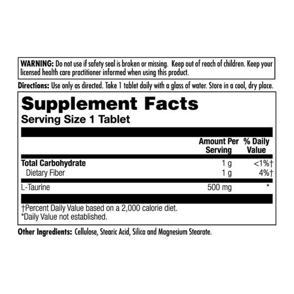 L-Taurine 500mg - 60 tabs 27862 фото