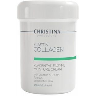 Зволожувальний крем для жирної шкіри Christina Elastin Collagen Placental Enzyme Moisture Cream 250 мл CHR101 фото