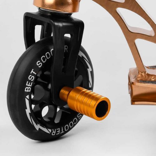 Самокат трюковий "Best Scooter" (HIC-система, ПЕГИ, алюмінієвий диск та дека, АНОДОВАНЕ ФАРБУВАННЯ, колеса PU, d = 110мм, ширина керма - 60 см) 267097 фото