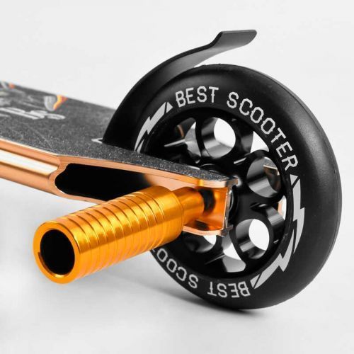 Самокат трюковий "Best Scooter" (HIC-система, ПЕГИ, алюмінієвий диск та дека, АНОДОВАНЕ ФАРБУВАННЯ, колеса PU, d = 110мм, ширина керма - 60 см) 267097 фото