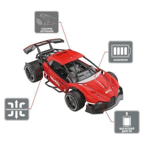 Автомобіль Gesture sensing з р/к та з сенсорним керуванням &ndash; Dizzy (червоний, 1:16) 264834 фото