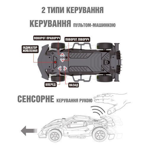 Автомобіль Gesture sensing з р/к та з сенсорним керуванням &ndash; Dizzy (червоний, 1:16) 264834 фото
