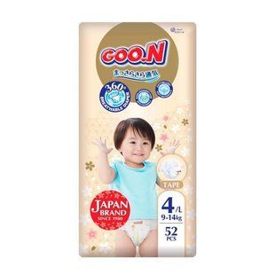 Підгузки Goo.N Premium Soft для дітей (розмір 4(L), 9-14 кг, 52 шт.) 249221 фото