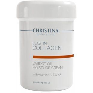 Зволожувальний крем для сухої шкіри Christina Elastin Collagen Carrot Cream with Vitamins A, E&HA 250 мл CHR105 фото
