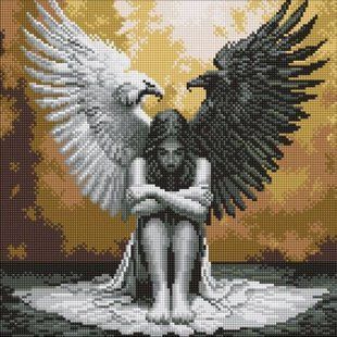 Алмазна мозаїка - "Дві сторони душі" &copy;art_selena_ua, 40х40см 284757 фото
