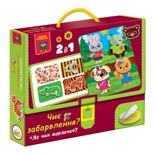 Гра розвиваюча Vladi Toys з липучками. Чиє забарвлення? Де чия мордочка? VT1310-06 (укр) 246268 фото