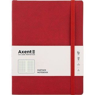 Книга записна Partner Soft L, 190*250, 96 арк, кліт, червон 264775 фото