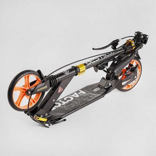 Самокат алюмінієвий "Best Scooter Factor" (ручне дискове гальмо, діаметр PU коліс - 200мм, 2 амортизатори, підсклянник) 267107 фото