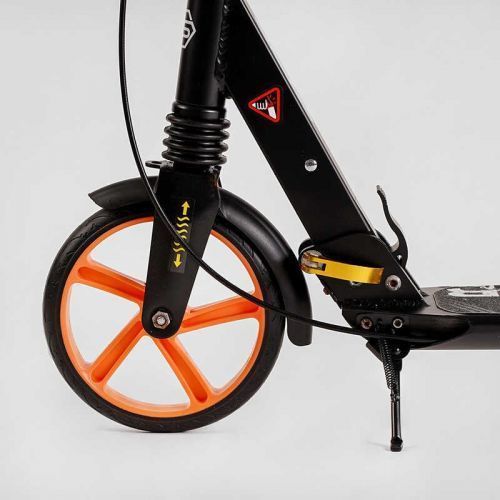 Самокат алюмінієвий "Best Scooter Factor" (ручне дискове гальмо, діаметр PU коліс - 200мм, 2 амортизатори, підсклянник) 267107 фото