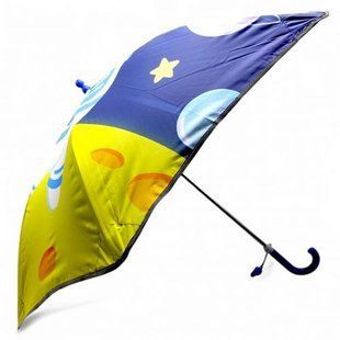 Парасолька тростина, поглиблений купол, світовідбиваючі смужки, свисток; висота - 66 см, діаметр купола - 77 см (СИНЯ) 274818 фото