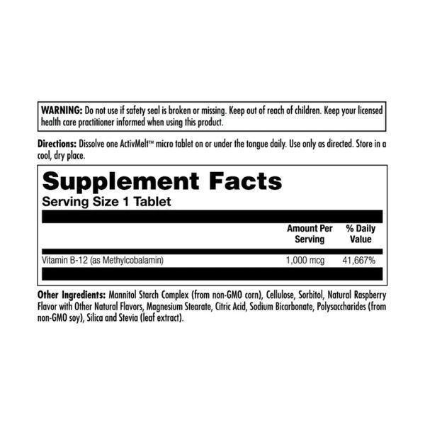 B-12 Methylcobalamin 1000 mcg - 90 tabs Raspberry 29614 фото