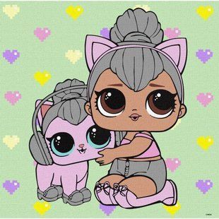 Картина за номерами "L. O. L. Surprise! TroopSurprise Kitty Queen With Kitty" 40х40 см 265270 фото