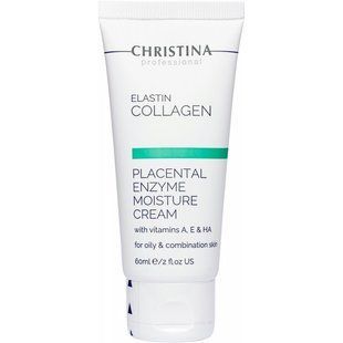 Зволожувальний крем для жирної шкіри Christina Elastin Collagen Placental Enzyme Moisture Cream 60 мл CHR371 фото