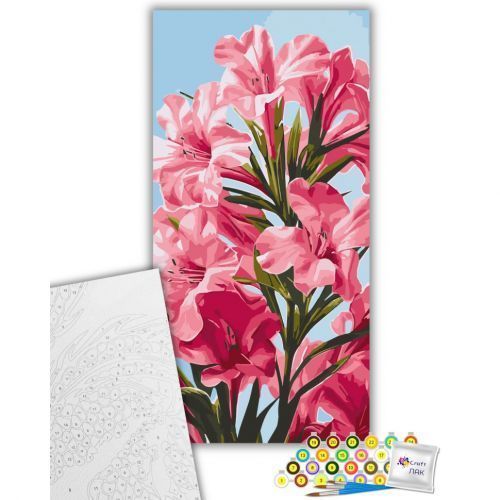 Картина за номерами "Pink flowers" 40х80 см 257113 фото