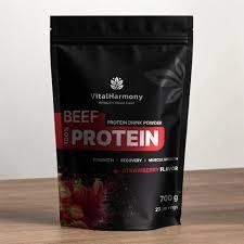 Яловичий протеїн - Полуниця Beef Protein &ndash; Strawberry VitalHarmony, 700 г VH036 фото