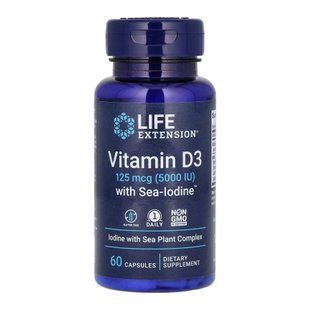 Vit D3 with Sea-Iodine&trade; 125 mcg (5000 IU) - 60 caps 26308 фото
