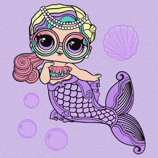 Картина за номерами з фарбами металік "L.O.L. Surprise! Mermaids. Miss Sea" 40х40 см 259697 фото