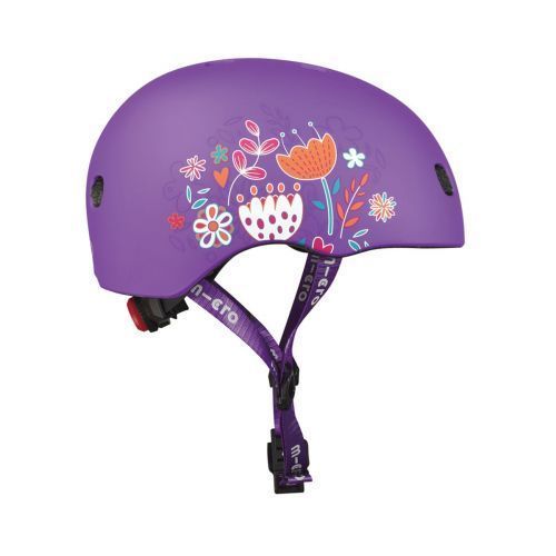 Захисний шолом Micro - Фіолетовий з квітами (48&ndash;53 cm, S) 255167 фото