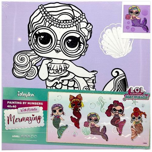 Картина за номерами з фарбами металік "L.O.L. Surprise! Mermaids. Miss Sea" 40х40 см 259697 фото