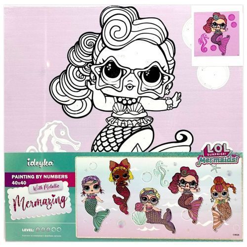 Картина за номерами з фарбами металік "L.O.L. Surprise! Mermaids. Waves" 40х40 см 259700 фото