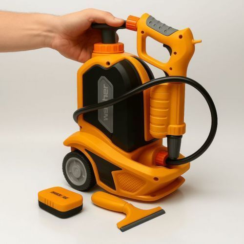 Мийка помпова система накачування води, механічний принцип, скребок, губка, ганчірка, в коробці 282899 фото