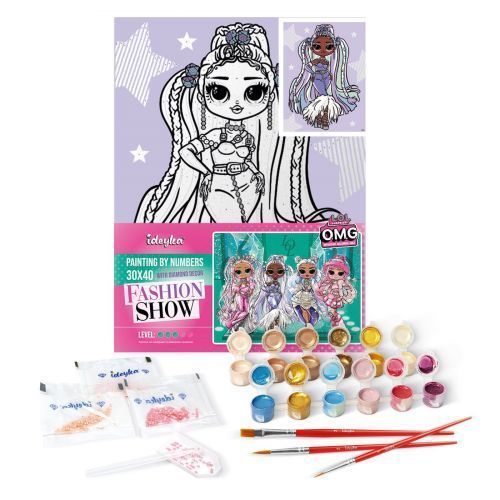 Картина за номерами зі стразами "L.O.L. Surprise! O.M.G. Fashion show Lady Braids" 30х40 см 259702 фото