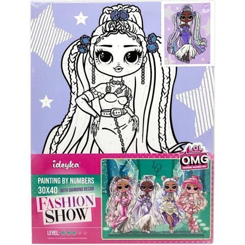 Картина за номерами зі стразами "L.O.L. Surprise! O.M.G. Fashion show Lady Braids" 30х40 см 259702 фото