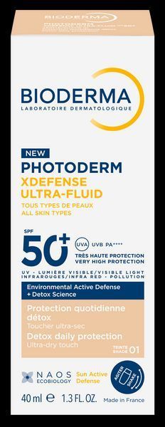 Біодерма Фотодерм XDefense Ікс Дефенс тональний ультрафлюїд SPF50+ тон 01 40мл 3701129813621 фото