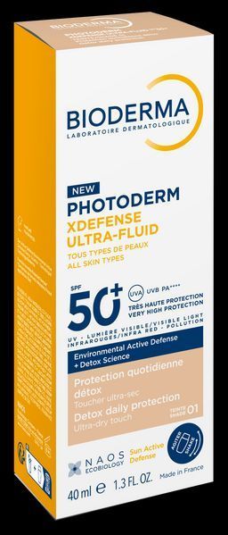 Біодерма Фотодерм XDefense Ікс Дефенс тональний ультрафлюїд SPF50+ тон 01 40мл 3701129813621 фото