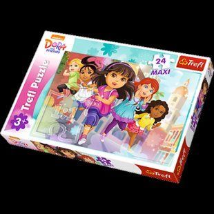 Пазли - (24 елм. MAXI) - "Готові розпочати подорож" / Nickelodeon: "Дора та друзі" УТ000001256 фото