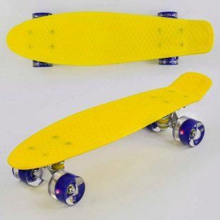 Пенні борд "Best Board", ЖОВТИЙ, дошка = 55см, колеса PU зі світлом, діаметр 6 см 268421 фото