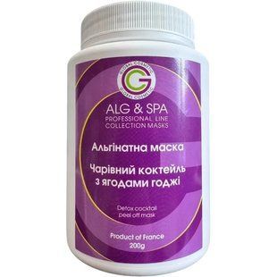 Альгінатна маска Чарівний коктейль з ягодами годжі Detox cocktail Peel off Mask ALG & SPA, 200г ALG034-200 фото