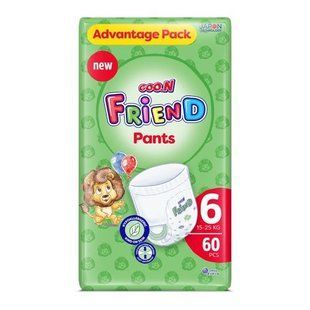Трусики-підгузки Goo.N Friend для дітей 15-25 кг (розмір 6(XXL), 60 шт) 249816 фото