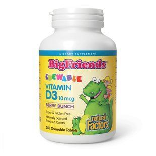 Vitamin D3 10 mcg (400 IU) - 250 tabs Berry Bunch 28884 фото