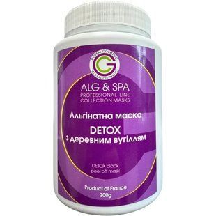 Альгінатна маска DETOX з деревним вугіллям Detox black Peel off Mask ALG & SPA, 200г ALG035-200 фото