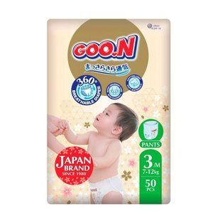 Трусики-підгузки Goo.N Premium Soft (розмір 3(M), 7-12 кг, 50 шт) 248924 фото