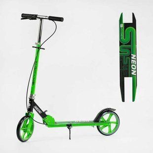 Самокат двоколісний Skyper Neon N-36719 (6) сталева рама, ручне гальмо, колеса PU діаметр 200мм, грипси гумові 269271 фото