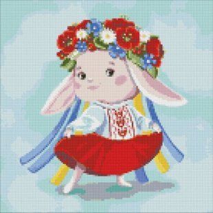Алмазна мозаїка - "Зайка-україночка" &copy;Катерина Валерьїва, 40х40см 284683 фото