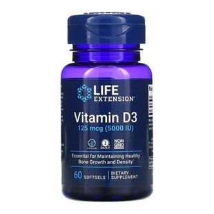 Vitamin D3 125 mcg (5000 IU) - 60 softgels 26300 фото