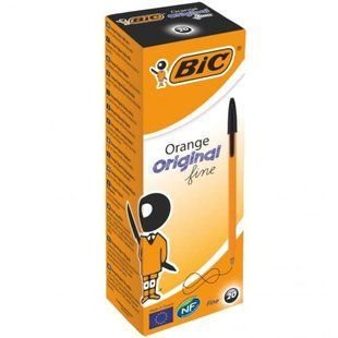 Кулькова ручка BIC Orange Original Fine ,Чорний, 20 шт. 281535 фото