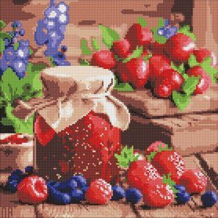 Алмазна мозаїка "Малинове варення" 40х40 см 288163 фото