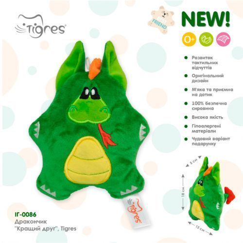 Мяка іграшка "Дракончик: Кращий друг", 16 см 227761 фото