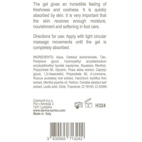 Охолоджуючий гель для ніг REFRESHING FOOT GEL DERMA SERIES 100 мл Н324 фото